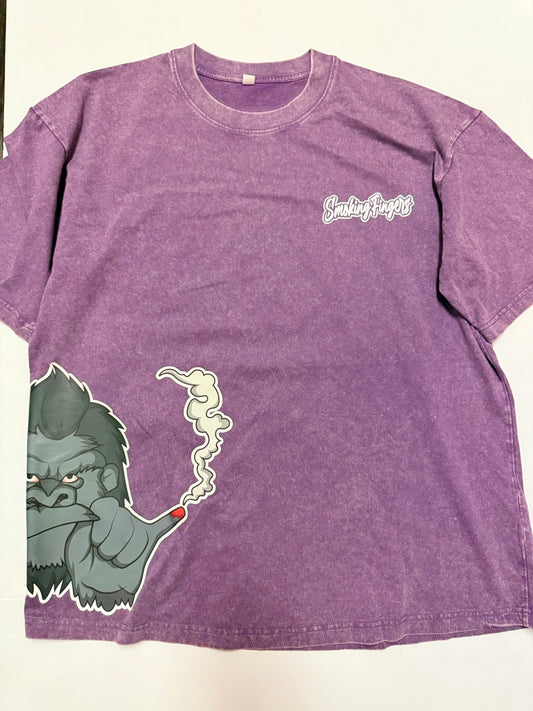 Smoking Fingers Shirt Acid Wash (Purple)