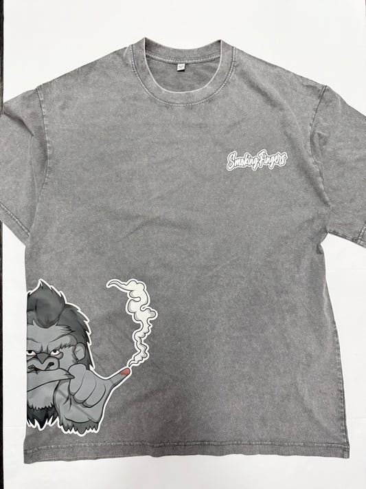 Smoking Fingers Shirt Acid Wash (Grey)