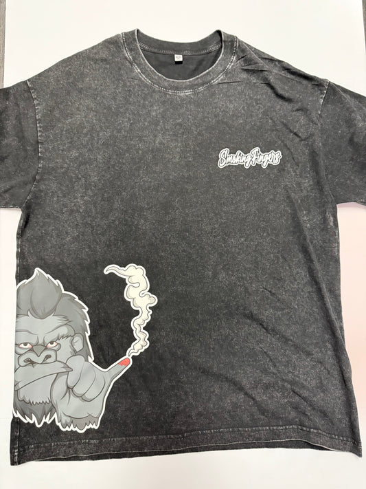 Smoking Fingers Shirt Acid Wash (Black)